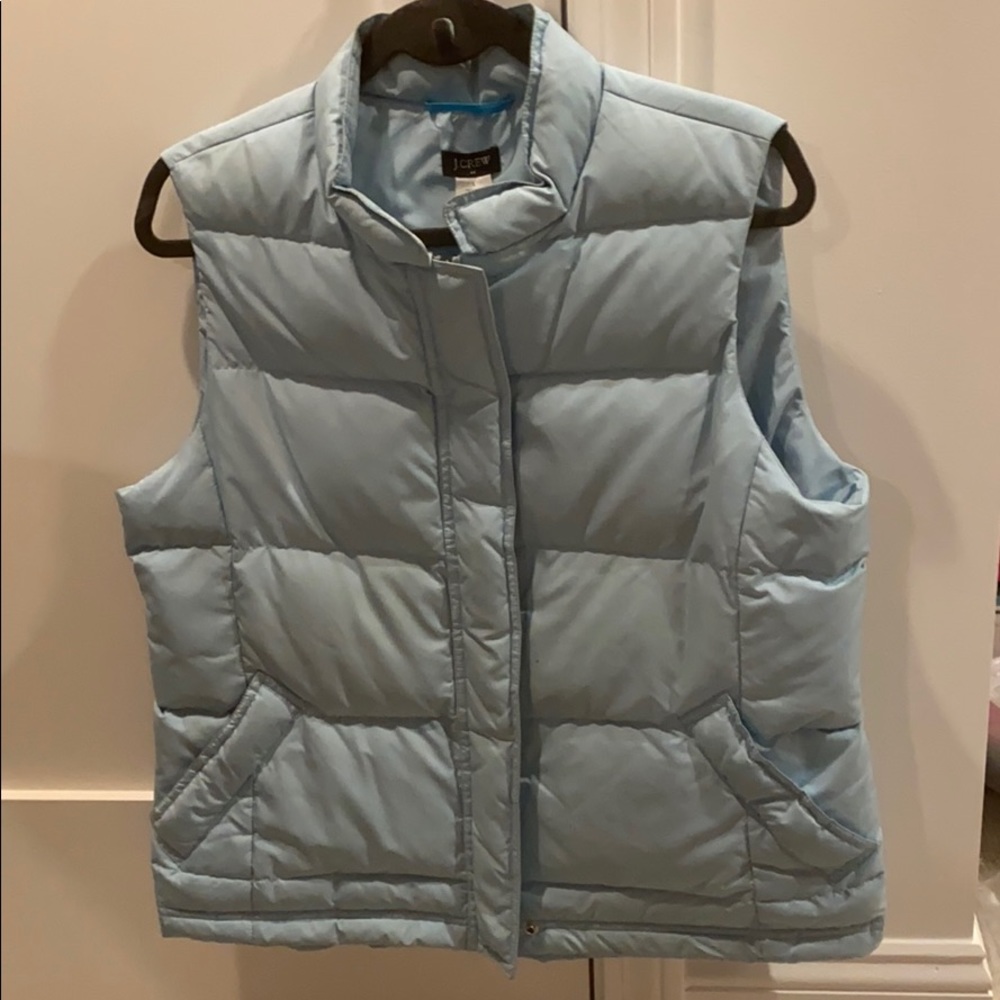 J Crew Down Powder Blue Vest